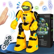 HopeRock RC Robot Toys for Kids, Gesture Sensing Programmable Remote Control Smart Robot, Birthday Gift for Boys Girls Age 3 4 5 6 7 8+ Year OldYellow