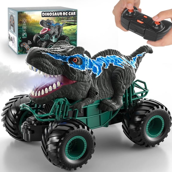 HopeRock Remote Control Dinosaur Toys Car for Kids, Boys Toy Ages 5 to 7 Years, 2.4ghz RC Dinosaur Truck for Toddlers, Electronic Rc Car with Light Sound & Spray All Terrain Car for 3 4 5 6 7 8 Kids.