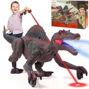 HopeRock Remote Control Dinosaur Toys for Boys 3-6 Years, Electronic RC Spinosaurus Robot Dinosaurs with Spray & Light & Roar, Realistic Walking T-Rex Toys Birthday Gifts for Boys 6-12.