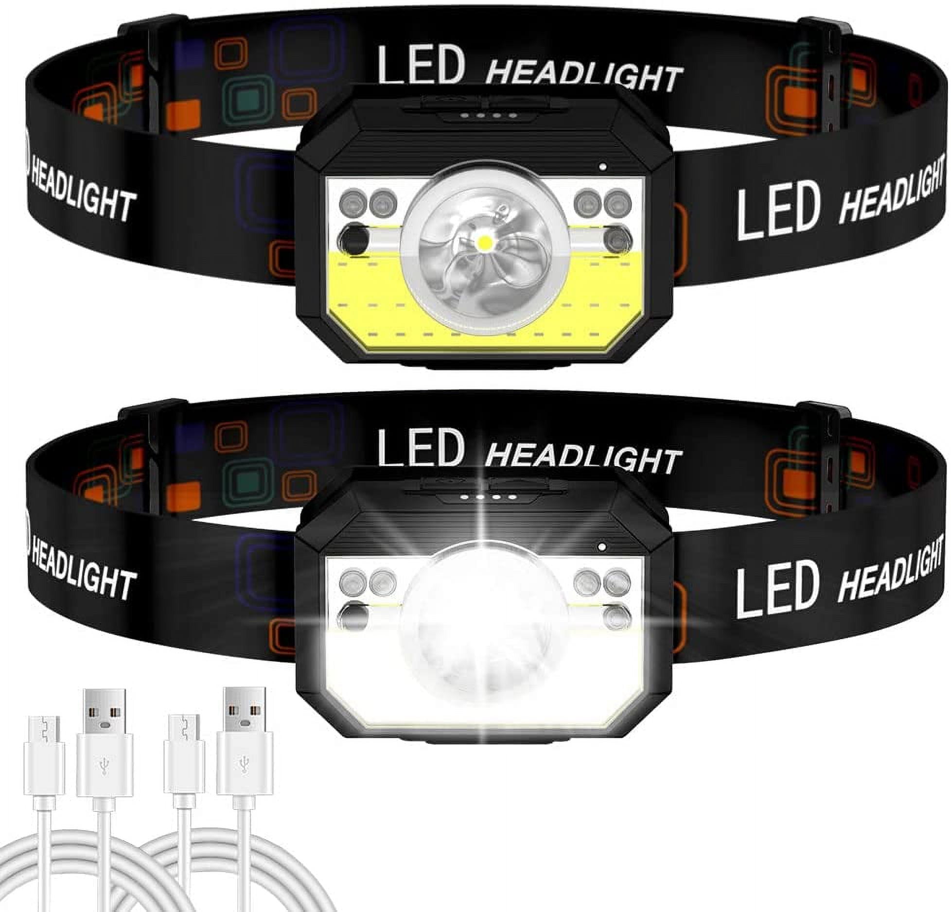 LED Headlamp TYPE-C Rechargeable Strong Magnetic Clip For Night Running  Hiking ×