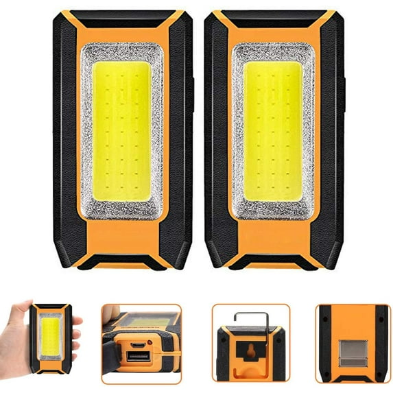 Hopedone LED Rechargeable Work Light 40W 1500 Lumens 3 Lighting Modes Magnetic & Hanging Hook 2 Pack