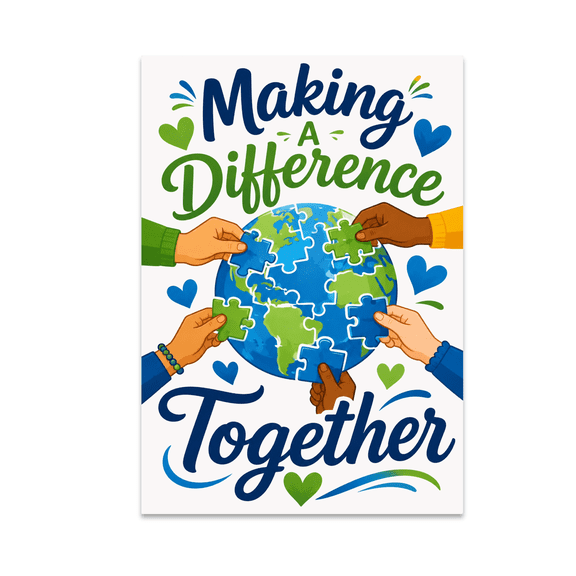 Hopeful Unity Art - Community Decor - 13x19 Poster Print