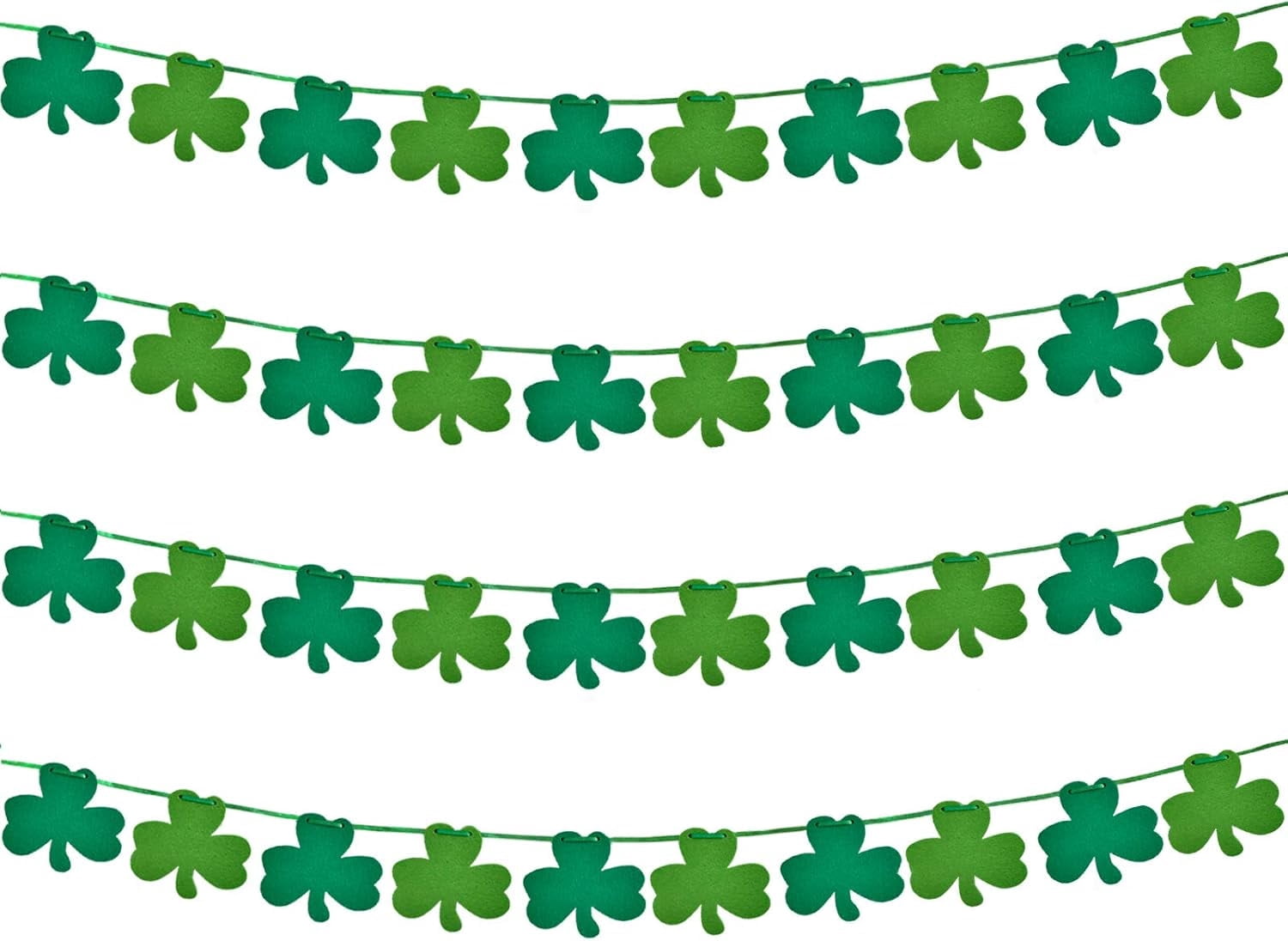 St. Patrick's Day Banner Decorations - My Lucky Charm Shamrock Garland Gold Green Glitter