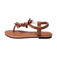Hopepan White Floral Sandals for Women 2026 - Cute Dressy Flat Bridal ...