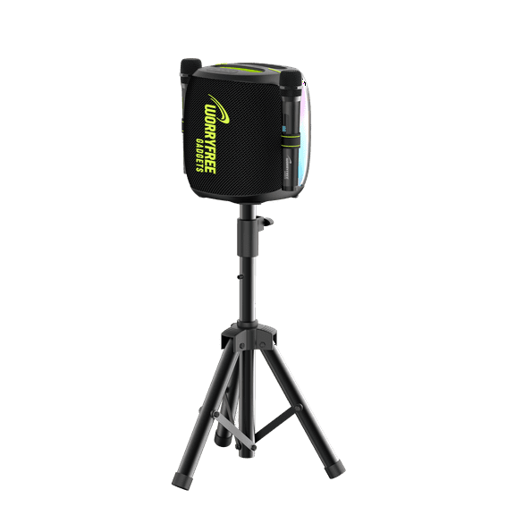100W Portable Bluetooth Party Speaker with Two Microphones, Tripod stand LED Lights