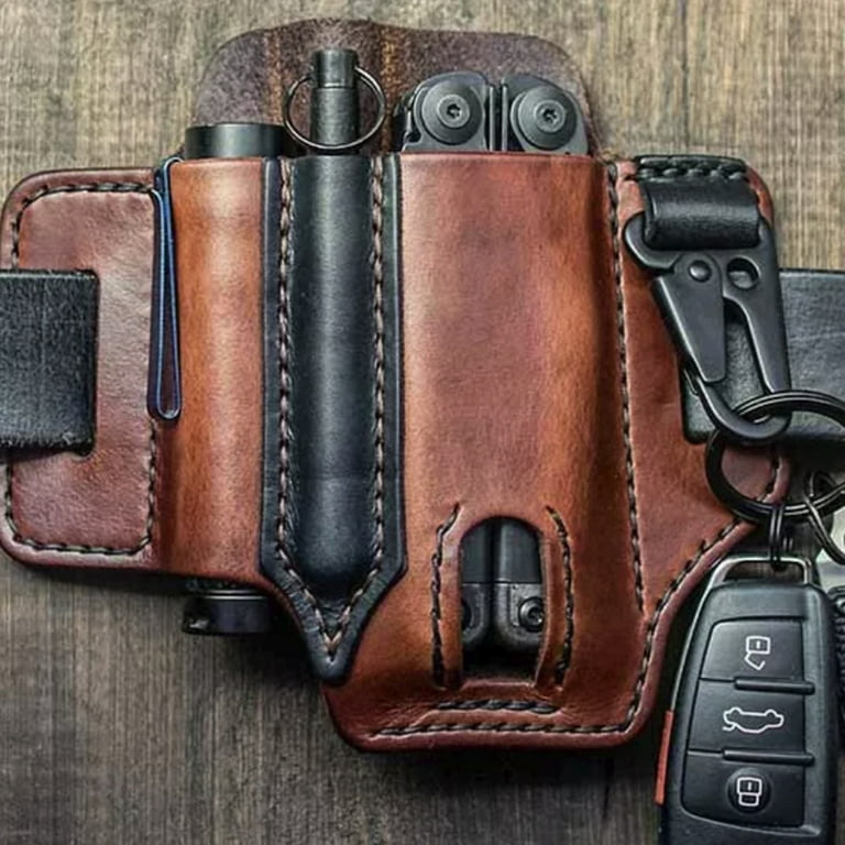 Hopet Leather Sheath for Organizer Belt Loop Leather Multitool Holder