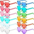 thumbnail image 1 of Hopet Unisex Heart Shaped Rimless Sunglasses, Multicolor, 12 Pack, Candy Colorful Glasses, Fun Trendy Transparent Heart Sunglasses Party Favor for Graduation Gift, Summer Party, Birthday, Vacation, 1 of 9