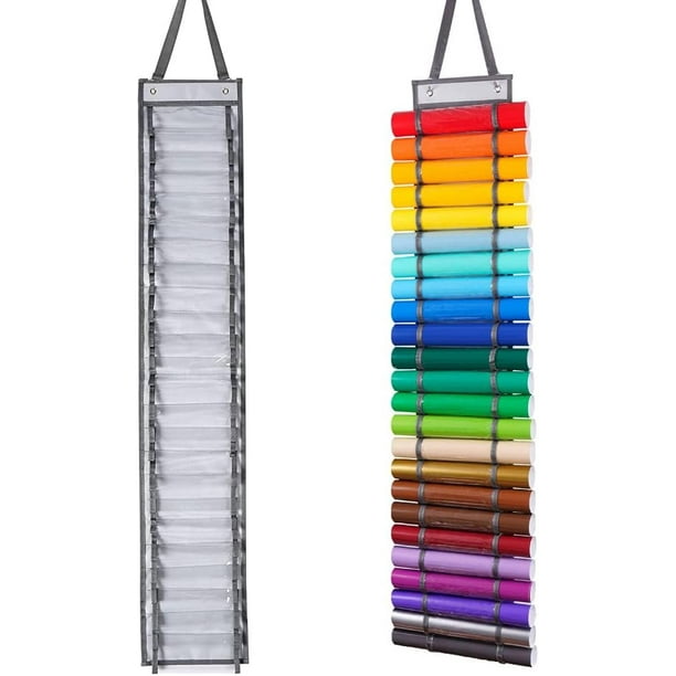 Hopet Vinyl Storage Organizer Vinyl Roll Holder Wall Mount/Over The Door, Craft Vinyl Storage