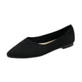 thumbnail image 1 of Hopeusnice Flats Shoes for Women Flat Heel Breathable Soft Women's Flats Shoes Pumps Shoes Trendy Canvas Materials Summer And Fall Shoes Non-Slip Flexible Walking Shoes Black 37, 1 of 8