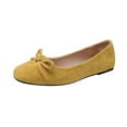 thumbnail image 1 of Hopeusnice Flats Shoes for Women Soft Non-Slip Breathable Pumps Shoes Trendy Flat Heel Women's Flats Shoes Flock Materials Summer And Fall Shoes Round Toe Vacation Shoes Yellow 40, 1 of 9