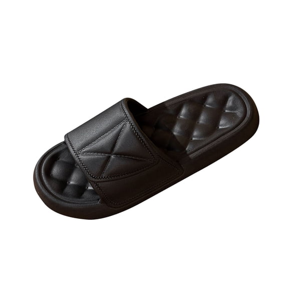 Hopeusnice Home Slippers for Women And Men Eva Materials Summer Shoes Breathable Non-Slip Flat Heel Women's Slippers Open Toe Soft Trendy Vacation Shoes Black 42