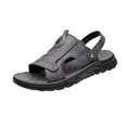 thumbnail image 1 of Hopeusnice Sandals for Men Non-Slip Nylon Spandex Materials Summer Shoes Breathable Soft Open Toe Flat Heel Trendy Men's Sandals Shoes for Beach Lightweight Walking Shoes Gray 42, 1 of 5