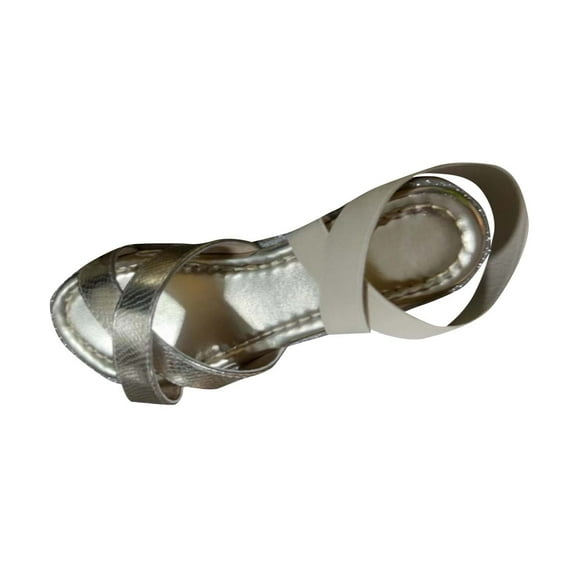 Hopeusnice Sandals for Women PU Materials Summer Shoes Breathable Non-Slip Women's Sandals Open Toe Soft Flat Heel Trendy Comfortable Walking Shoes Gold 36