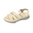 thumbnail image 1 of Hopeusnice Sandals for Women Soft Non-Slip Breathable PU Materials Summer Shoes Open Toe Sandals Trendy Thick-Soled Heel Women's Sandals Shoes for Beach Arch Support Shoes Beige 39, 1 of 8