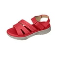 thumbnail image 1 of Hopeusnice Sandals for Women Soft Non-Slip Breathable PU Materials Summer Shoes Open Toe Sandals Trendy Thick-Soled Heel Women's Sandals Shoes for Beach Arch Support Shoes Red 39, 1 of 7