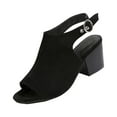 thumbnail image 1 of Hopeusnice Sandals for Women Soft Non-Slip Cloth Materials Summer And Fall Shoes Peep-Toe Sandals Block Heel Women's Sandals Trendy Breathable Buckle Moisture-Wicking Walking Shoes Black 36, 1 of 9