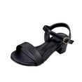 thumbnail image 1 of Hopeusnice Sandals for Women Wedge Mid-Heel Breathable Soft Women's Sandals PU Materials Summer Shoes Trendy Open Toe Sandals Non-Slip Vacation Shoes Black 42, 1 of 7
