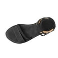 thumbnail image 1 of Hopeusnice Slippers for Women Non-Slip PU Materials Summer Shoes Breathable Trendy Soft Flat Heel Open Toe Sandals Women's Slippers Shoes for Beach Flexible Walking Shoes Black 42, 1 of 6