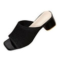 thumbnail image 1 of Hopeusnice Slippers for Women Nylon Spandex Materials Summer Shoes Breathable Non-Slip Open Toe Sandals Soft Women's Slippers Block Heel Trendy Flexible Walking Shoes Black 39, 1 of 9