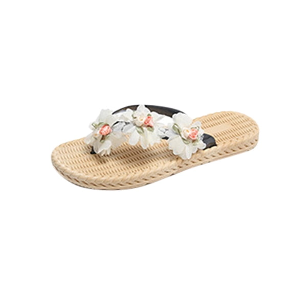 Hopeusnice Slippers for Women Soft Non-Slip Breathable Women's Slippers Flat Heel Thong Sandals Trendy Pvc Summer Shoes for Beach Moisture-Wicking Walking Shoes Black 41