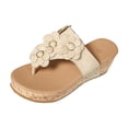 thumbnail image 1 of Hopeusnice Slippers for Women Thong Sandals Breathable Soft Trendy Non-Slip Women's Slippers Thick-Soled Heel PU Materials Summer Shoes Round Toe Flexible Walking Shoes Beige 40, 1 of 9