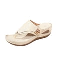 thumbnail image 1 of Hopeusnice Wedges Shoes for Women Non-Slip PU Materials Summer Shoes Breathable Wedge Heel Open Toe Trendy Soft Women's Wedges Shoes Roman Arch Support Shoes Beige 40, 1 of 9