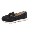 thumbnail image 1 of Hopeusnice Women's Flats Shoes Non-Slip Soft Flock Spring And Fall Slip-Ons Trendy Flat Heel Classic Loafers Breathable Pumps Shoes Round Toe Buckle Office Shoes Comfortable Walking Shoes Black 43, 1 of 9