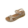 thumbnail image 1 of Hopeusnice Women's Sandals Non-Slip PU Materials Summer And Fall Shoes Peep-Toe Sandals Trendy Breathable Thick-Soled Heel Soft Shoes for Beach Vacation Shoes Khaki 37, 1 of 6