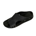 thumbnail image 1 of Hopeusnice Women's Slippers Non-Slip PU Materials Summer Shoes Thick-Soled Heel Breathable Soft Trendy Open Toe Sandals Flexible Walking Shoes Black 40, 1 of 6