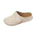 thumbnail image 1 of Hopeusnice Women's Slippers Non-Slip Soft PU Materials Summer And Fall Shoes Trendy Breathable Pumps Shoes Thick-Soled Heel Almond Toe Slip-Resistant Walking Shoes Beige 36, 1 of 4