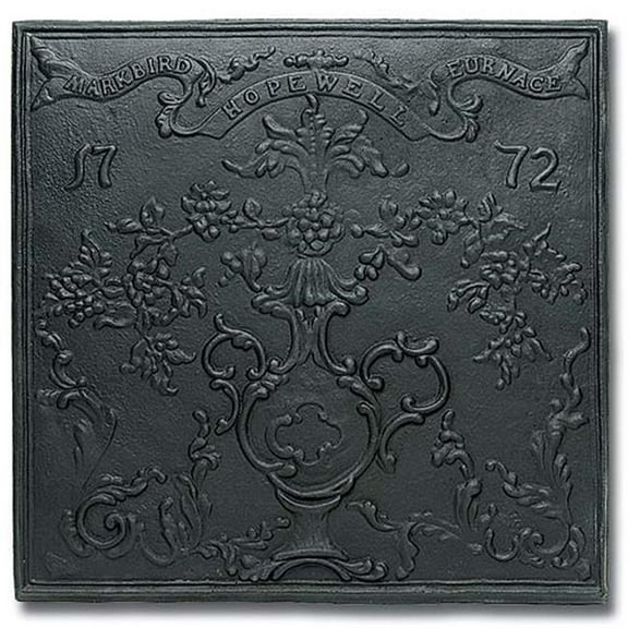 Hopewell Fireback - Cast Iron - Black