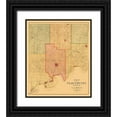 thumbnail image 1 of Hopkins 15x17 Black Ornate Wood Framed with Double Matting Museum Art Print Titled - Clay County Missouri - Hopkins 1887, 1 of 4