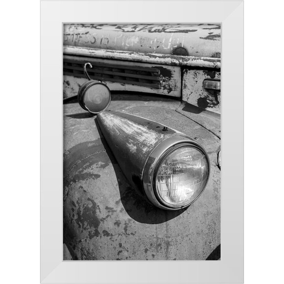 Hopkins, Cindy Miller 11x14 White Modern Wood Framed Museum Art Print Titled - USA-Colorado Rusty old vintage truck Headlight detail