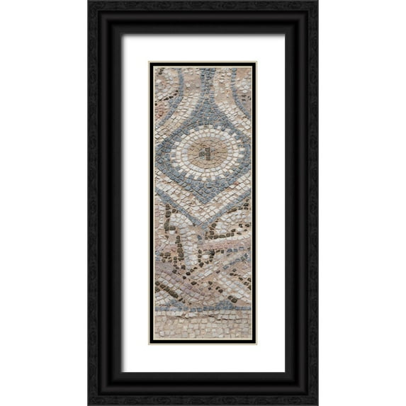 Hopkins, Cindy Miller 11x24 Black Ornate Wood Framed with Double Matting Museum Art Print Titled - Cyprus-archaeological site of Kourion Detail of ancient Roman mosaic floor