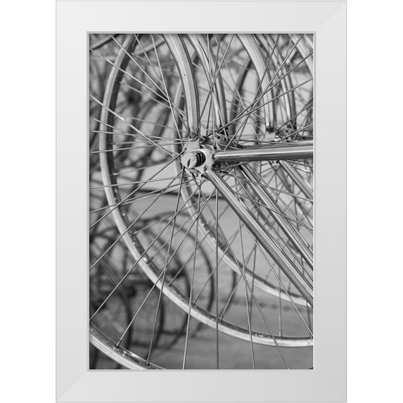 Hopkins, Cindy Miller 23x32 White Modern Wood Framed Museum Art Print Titled - Metal bicycle wheels