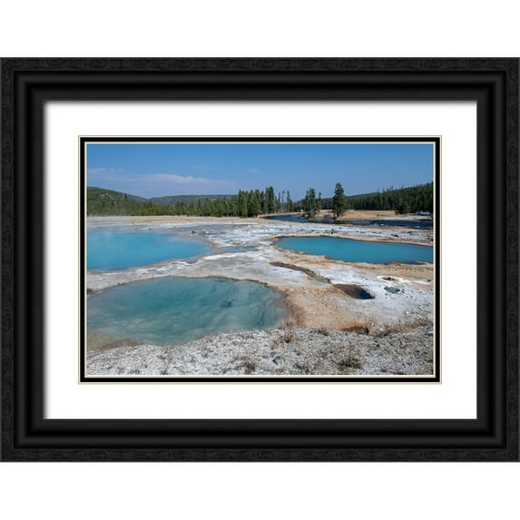 Hopkins, Cindy Miller 24x17 Black Ornate Wood Framed with Double Matting Museum Art Print Titled - USA-Wyoming-Yellowstone National Park-Biscuit Basin-Black Diamond Pool