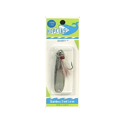 Hopkins Lures Shorty Spoon 1 oz White Bucktail with Treble Hook