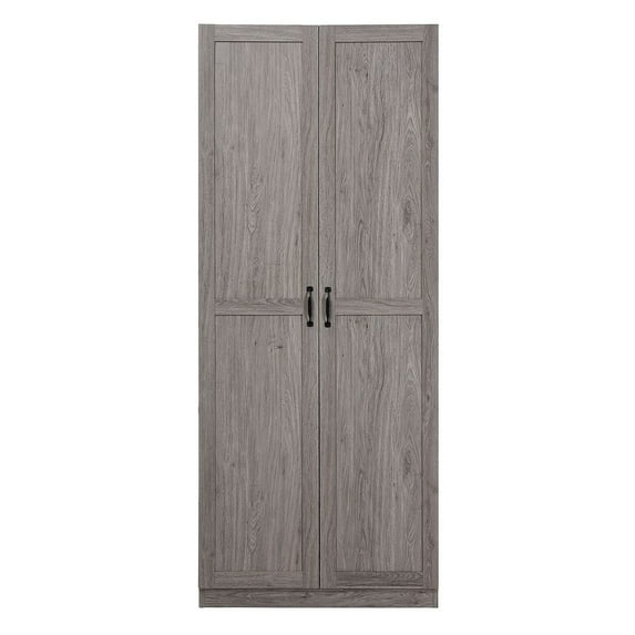 Hopkins Modern Freestanding Storage Closet with 7 Shelves in Grey