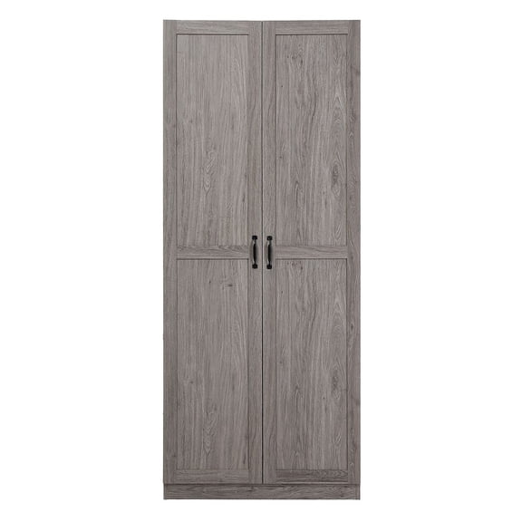 Manhattan Comfort Hopkins Engineered Wood Storage Closet in Gray