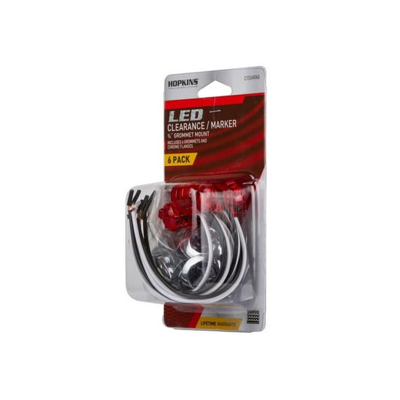 Hopkins C1534RK6 LED Light Red Round Clearance/Side Marker Red
