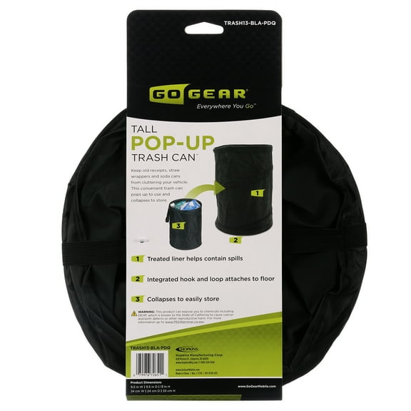 Hopkins Tall Pop-Up Kitchen Garbage Can, Black