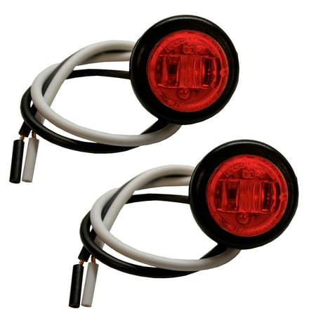 Hopkins Towing Solutions 2 Pack 3/4in Penny LED Clearance Side Marker, Red