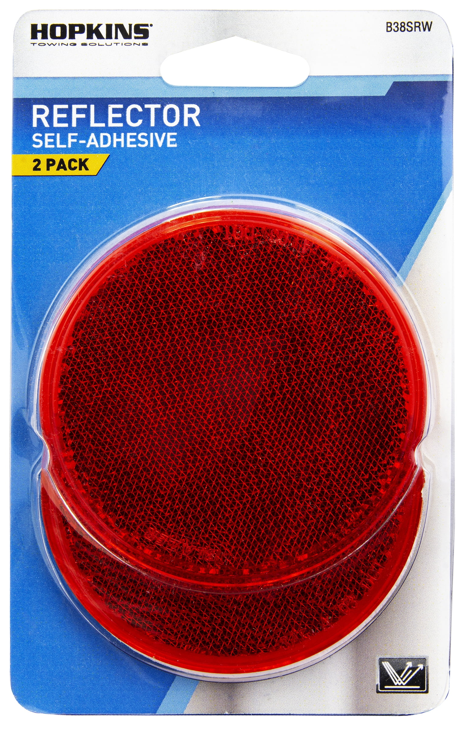 Hopkins Towing Solutions B38SRW 2 Pack Round Stick-on Reflector, Red