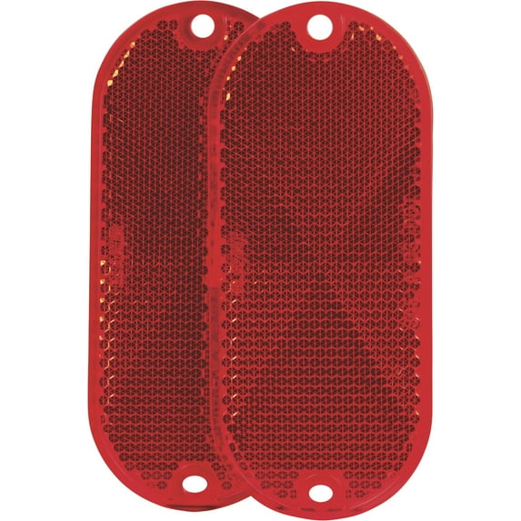 REFLECTOR OBLONG RED 2PK