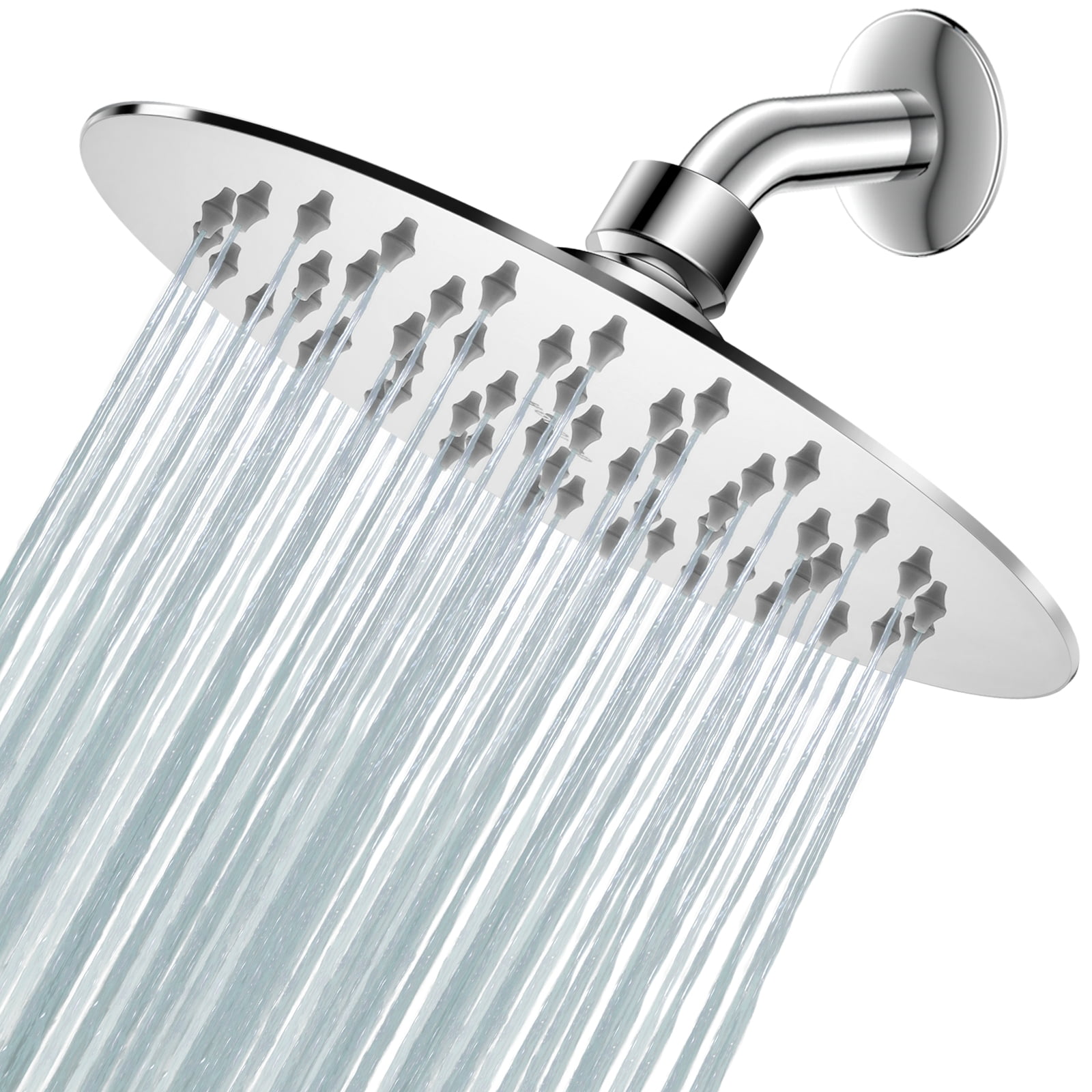 Hopopro 8" Rain Showerhead High Pressure Fixed Shower Heads Stainless Steel Chrome