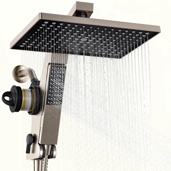 HOPOPRO Filtered Shower Head with Handheld Combo, 12 Inch High Pressure Rain Shower Head with Filter, 2-in-1 Dual Rainfall & Detachable Handheld Showerheads with Stainless Steel Shower Hose