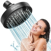 Hopopro Showerhead 5 Setting Black Shower Head High Pressure Shower Heads for Bathroom