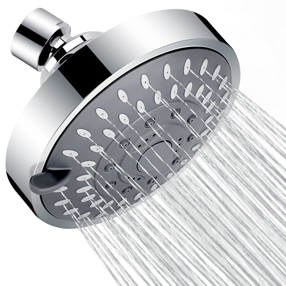 Hopopro Showerhead High Pressure Chrome Shower Head 5 Settings Fixed Showerheads for Bathroom