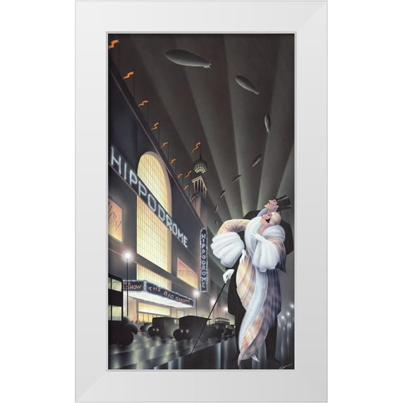 Hoppe, Robert 15x24 White Modern Wood Framed Museum Art Print Titled - The Hippodrome