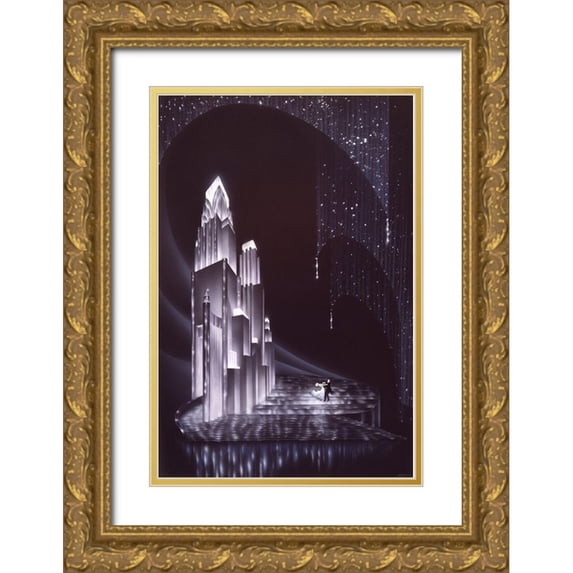 Hoppe, Robert 17x24 Gold Ornate Wood Framed with Double Matting Museum Art Print Titled - Midnight